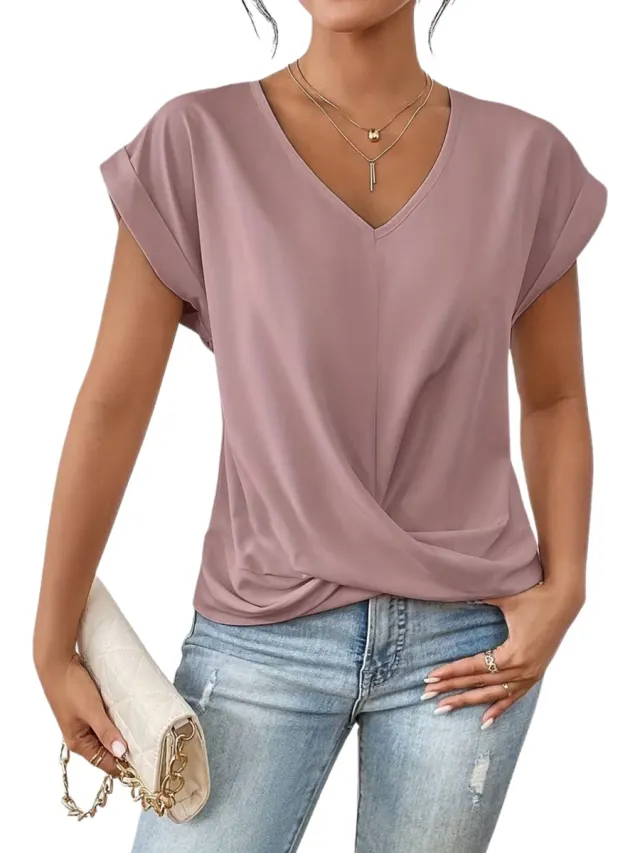 Currero Topje Dames - Top Kleding - Shirt - Blouse - Kort - Volwassen - Roze