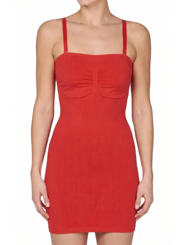 J&C strapless corrigerende onderjurk - Onderjurk met afneembandjes - Shapewear - Rood /