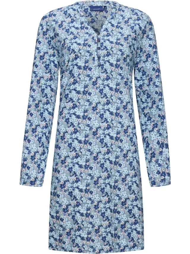 Pastunette Dames Nachthemd Marcy - Blauw - Katoen