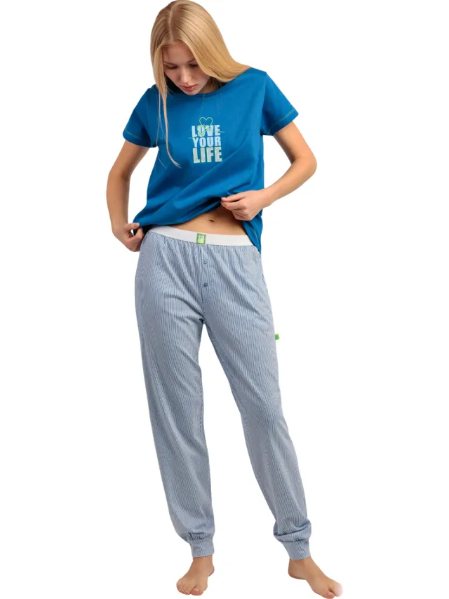 Admas Love Your Life pyjamaset blauw