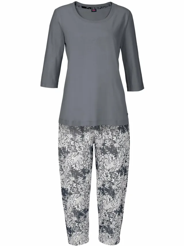 Capri-pyjama antraciet