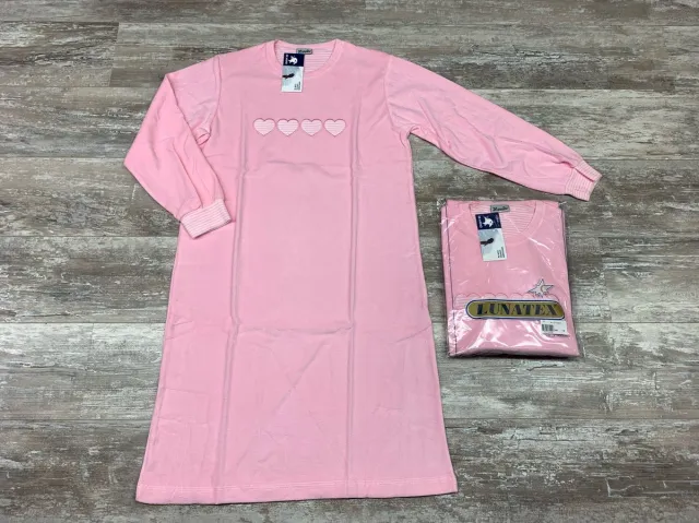 Lunatex dames nachthemd 224129 - badstof - roze rose