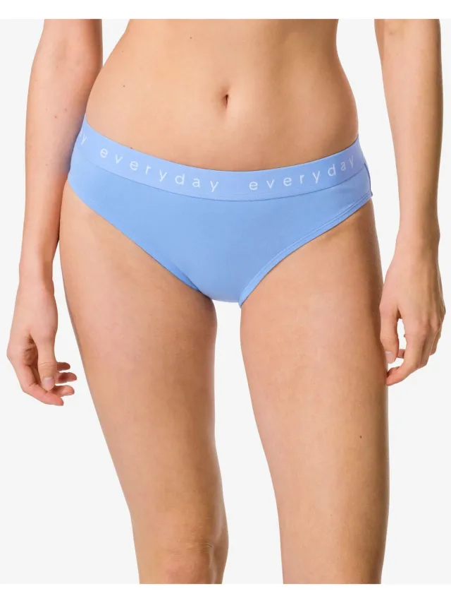 HEMA Damesslip katoen everyday tailleband blauw (blauw)