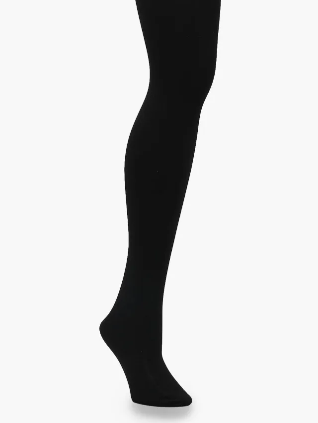 boohoo Dames 300 Denier thermische panty's Zwart