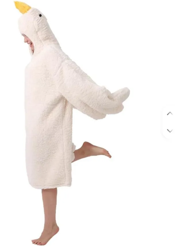 RedParrot Gans Onesie - Eend Pak - Slaapzak - Huispak - Verkleden Wit