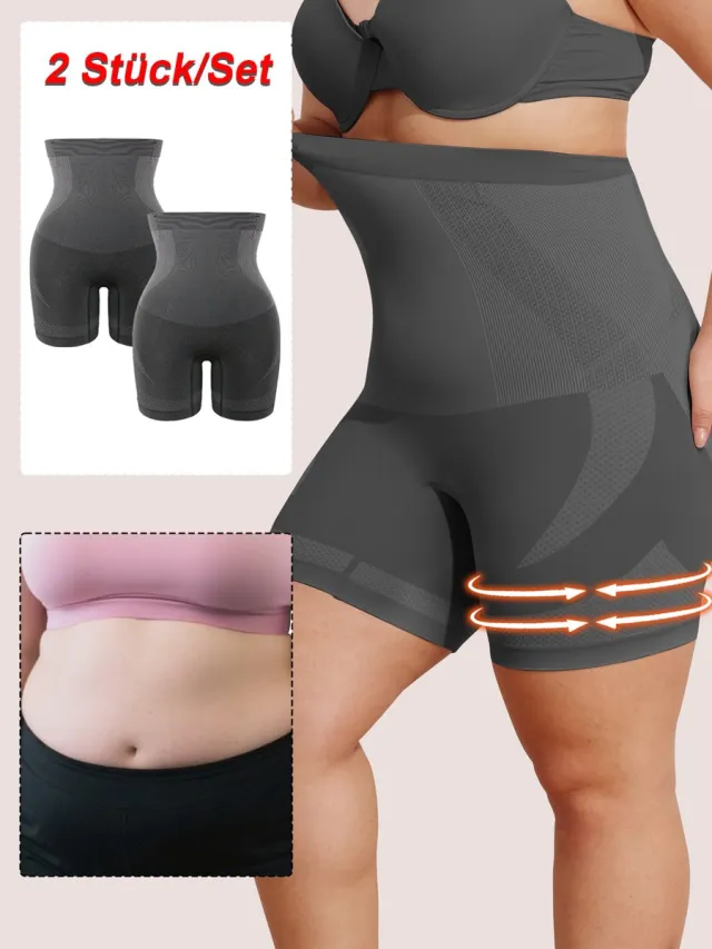 MEETYOO 2 Stuks Bodysuit Voor Dames Met Grote Maten - Full Body Shaper Dames - Beige - Shapewear Body - Shapewear Dames - Corrigerend Ondergoed - High Waist Shaper - Shapewear Buik - Waist Trainer - Korset-Zwart-XL