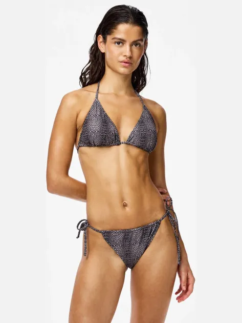 Pieces Dames strik bikini slip pcbaomi zwart/luipaard print Veelkleurig