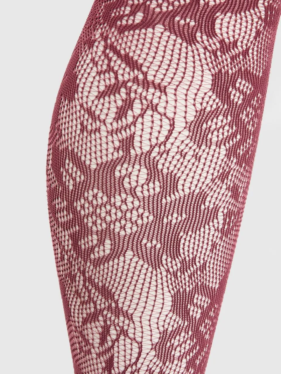 boohoo Dames Bordeauxrode Visnetpanty Met Verspreide Bloemenprint, foto 3