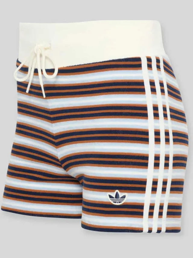 Adidas slim fit short met logo-applicatie middenbruin, foto 2