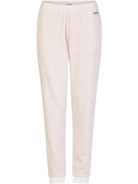 By Louise Dames winter pyjama set lang interlock roze/wit gestreept, foto 2
