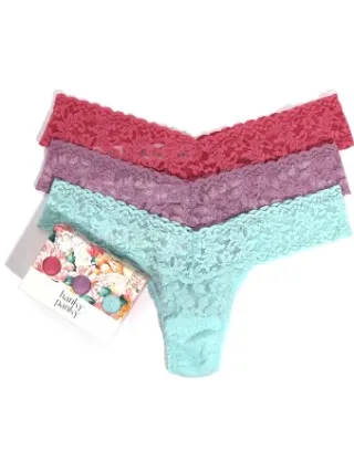 Hanky Panky Low Rise Lace Thong D2 string Versch.kleure/Patroon,Blauw,Lila,Wit