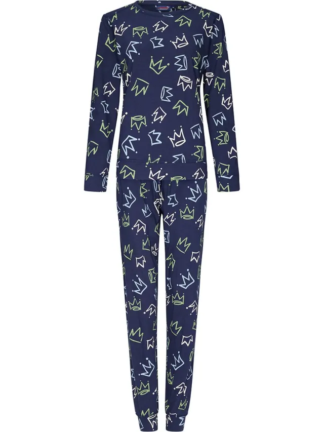 Rebelle Blauwe pyjama organisch katoen Pippa - Blauw - Maat - 48