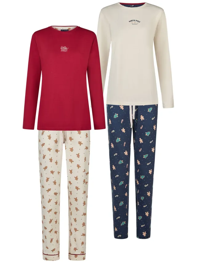 happy shorts Vrouwen Pyjama Christmas Bordeauxrood