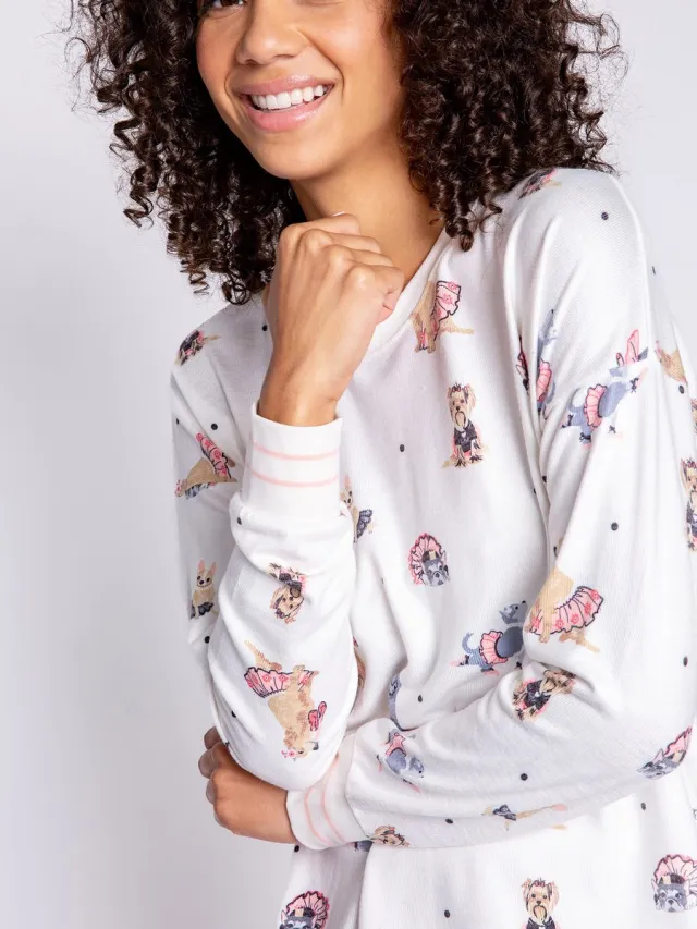 P.J. SALVAGE CO. Pyjamatop Let's Dance gebroken wit