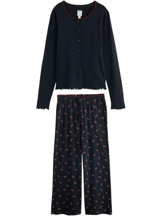 Next Dames - Pyjama met lange mouwen - Tall - Blauw Navy Candy Cane