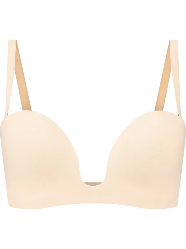 Bye Bra Diep uitgesneden strapless bh, beige
