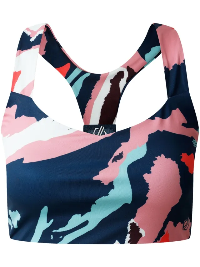 Dare 2b Dare2b Dames marble swirl sportbeha Blauw/Roze