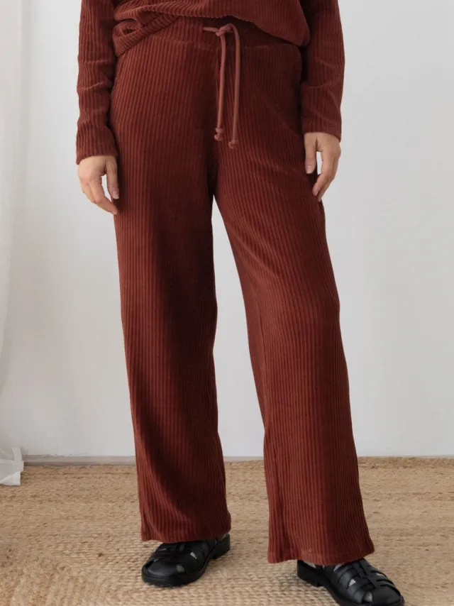 TWOTHIRDS dames vegan Broek Abruka Wijnrood