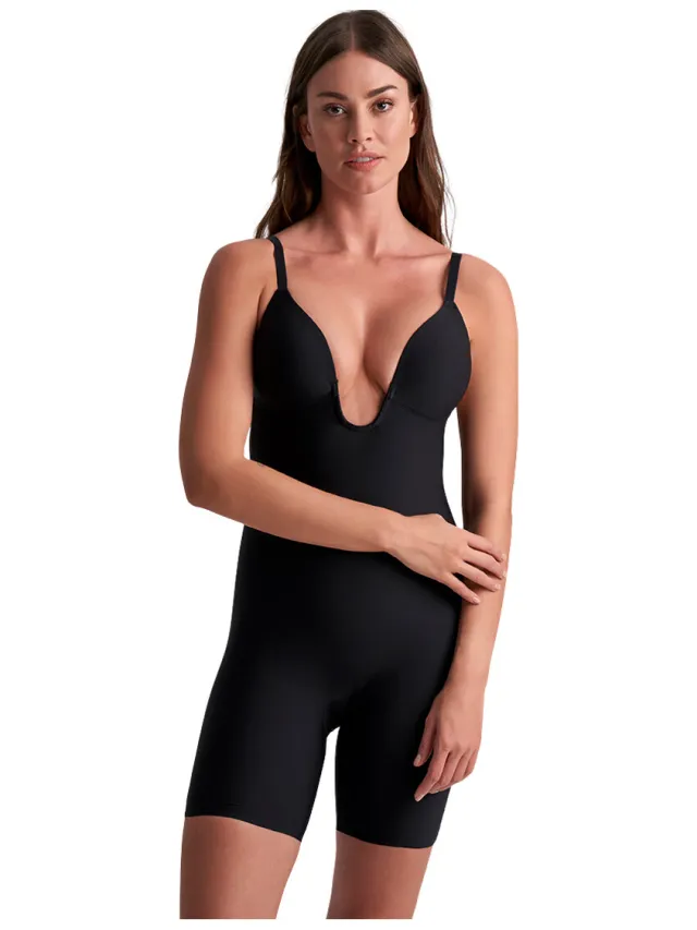Bye Bra Sculpting lichaam panty slipe diepe V-hals zwart