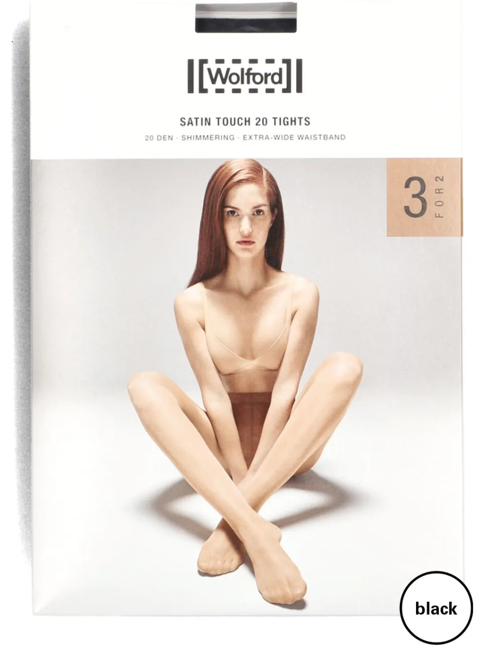 Wolford Satin Touch 20 Tights 3 pack panty zwart