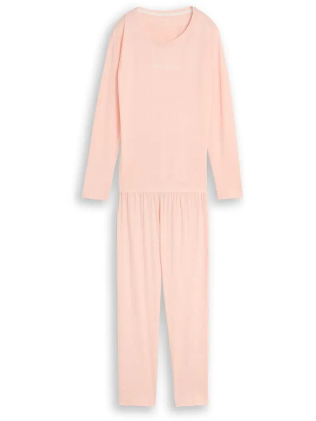 Tom Tailor Pyjamaset met stippenprint van katoen - red-light-dots