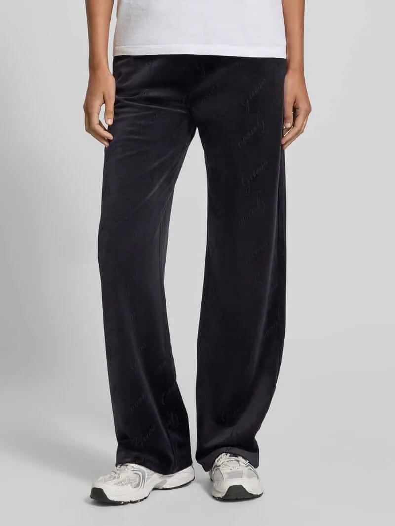 Guess straight fit sweatpants met elastische tailleband model 'LOREN' zwart, foto 4