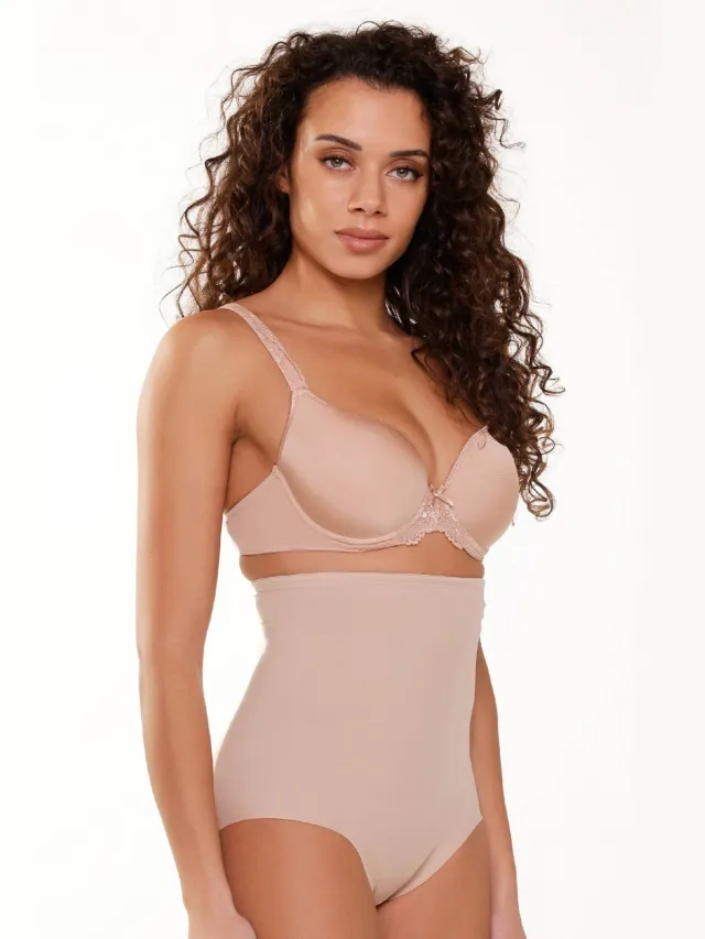 Lingadore seamless high waist corrigerende slip beige, foto 3