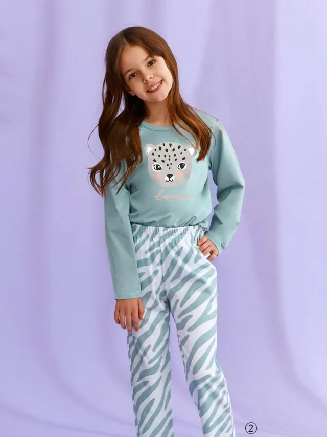 Taro Pyjama Carla. Maat 116 cm / 6 jaar Muntgroen