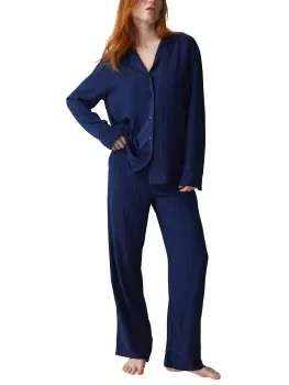 Triumph Amourette Jacquard PW Pyjama Set Blauw
