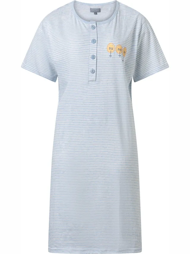 Cocodream Quality Cocodream - dames nachthemd 614482 met korte mouw - blauw