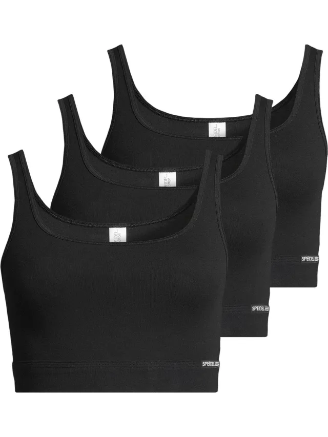 Speidel bustier 3 pack Bio Cotton zwart