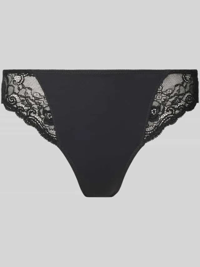 Marie Jo Slip met semi-transparante garnering, model 'Cyrile' Metallic zwart