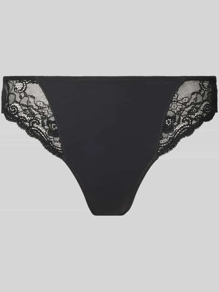 Marie Jo Slip met semi-transparante garnering, model 'Cyrile' Metallic zwart