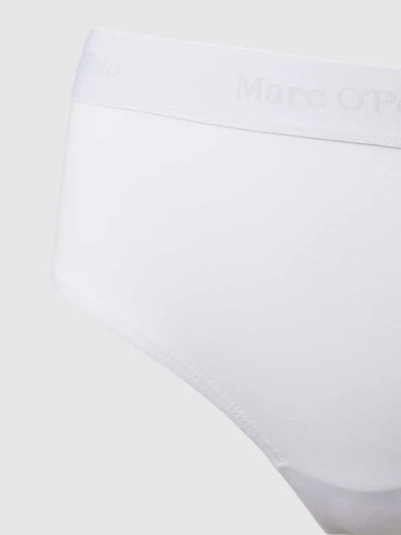 Marc O'Polo Slip met elastische band met logo in een set van 3 stuks, model 'ESSENTIALS' wit, foto 3