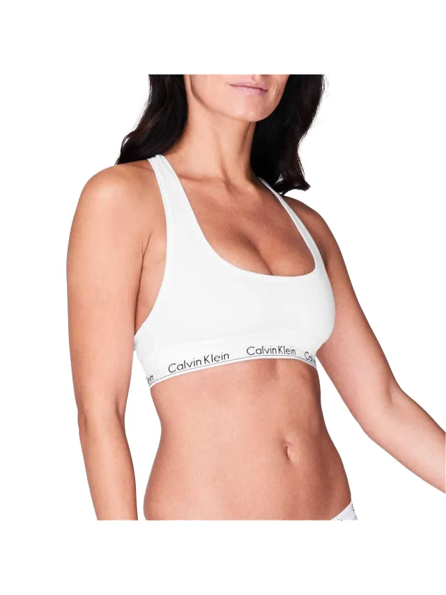 Calvin Klein Dames/Dames Logo Katoenmix Bralette (Wit)