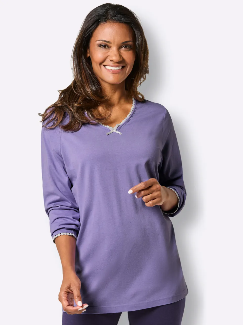 Pyjama-Shirt lavendel