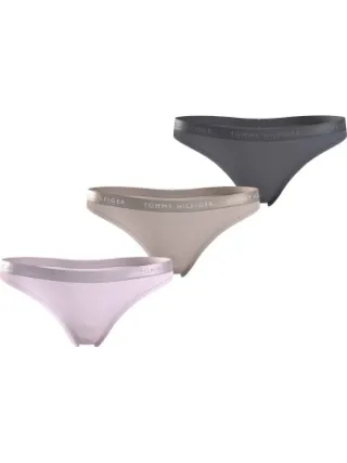 Tommy Hilfiger EverydayThong string 3-pack Roze,Versch.kleure/Patroon,Beige