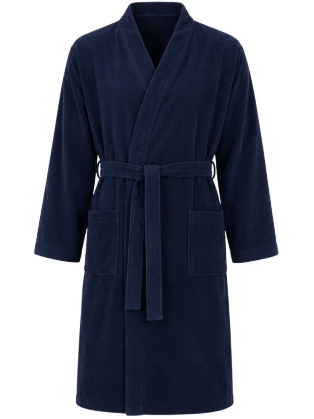 Comvie Badjas Dames & Heren Katoen - Sauna Badjas - Kimono - Blauw donkerblauw