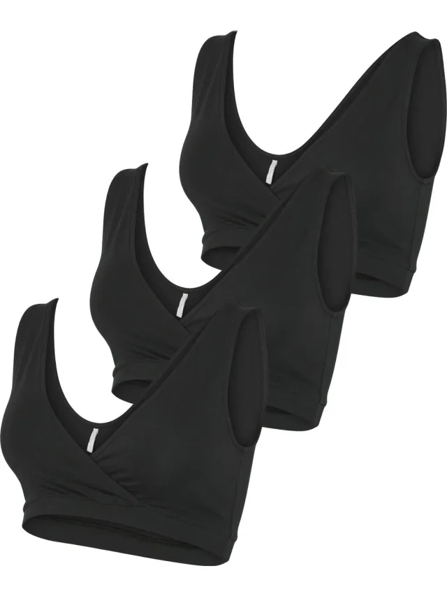 Mamalicious MLMELISA BRA 2F 3-P - Dames - Bh's Black