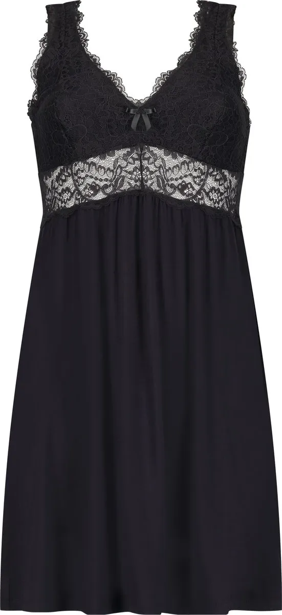 Hunkemöller Dames Nachtmode Slipdress Jersey - Zwart