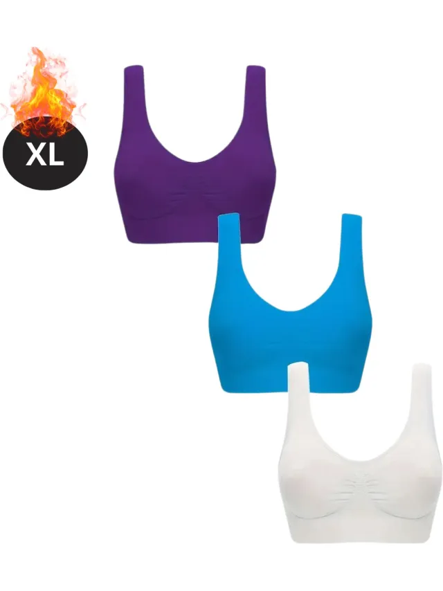 Livano BH Set Zonder Beugel - Zonder Bandjes - Push-up Bh's - Comfort Beha - Comfortabel - Sterk - Dames - 3 Pack - Gemengd 4