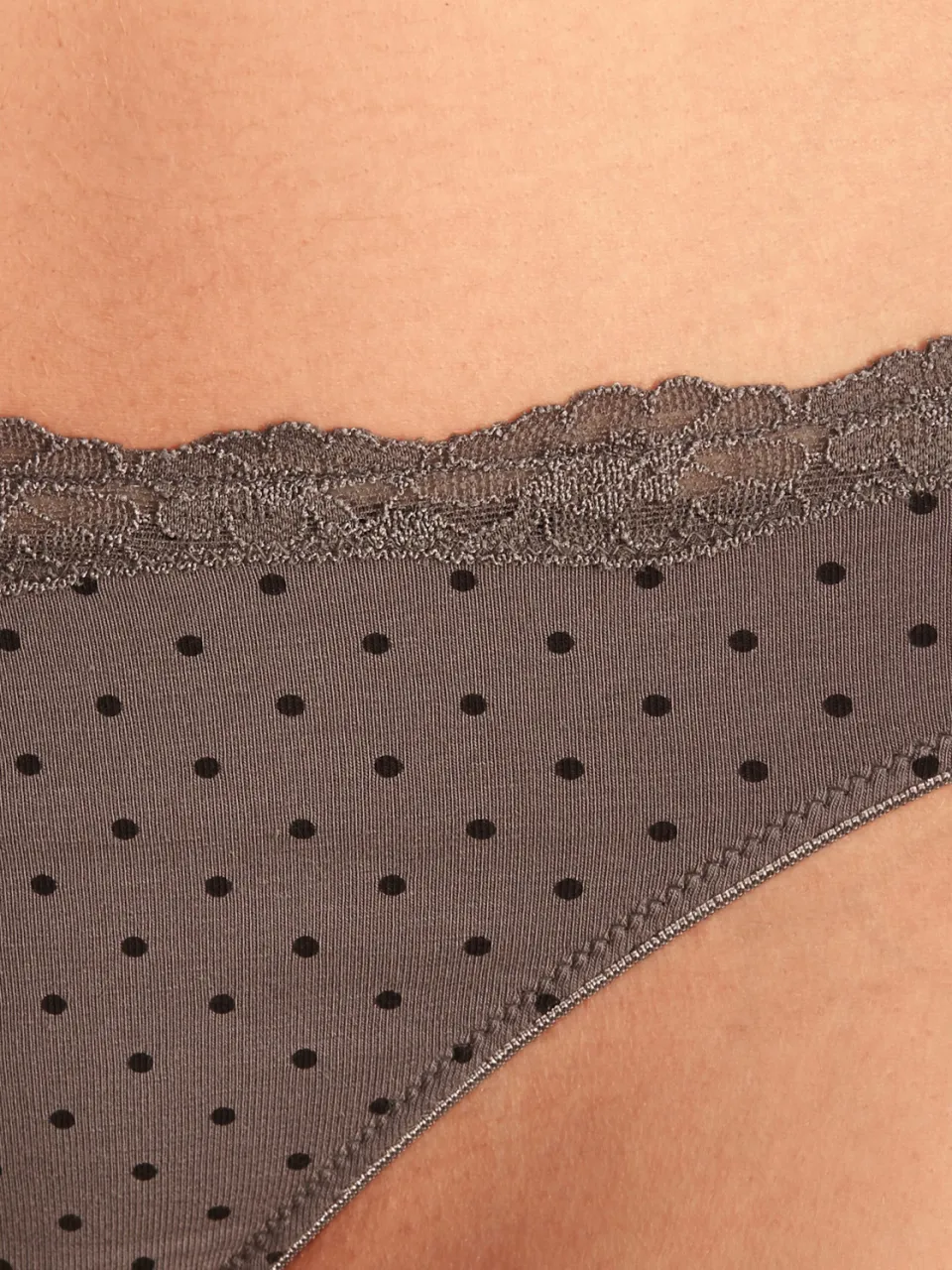 Lascana string taupe, gestippeld en gestreept, foto 3