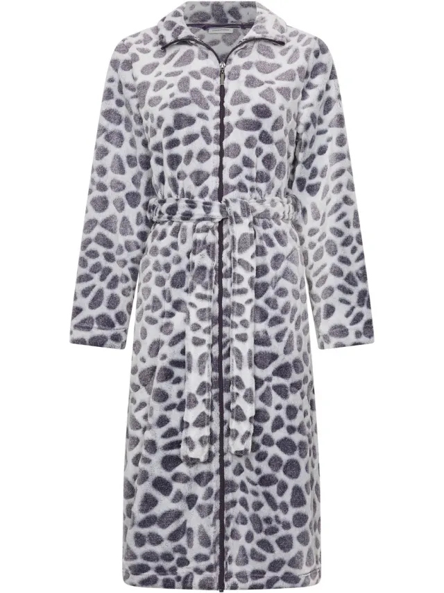 Pastunette Badjas - Purple Pebbles - Fleece - Paars - Rits