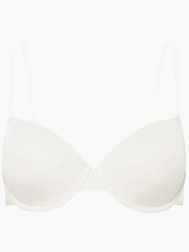 cfab Katoenen T-shirt, beha met beugel - wit - 75B - BH Zonder Beugel Voorgevormd - Ondergoed - Naadlos