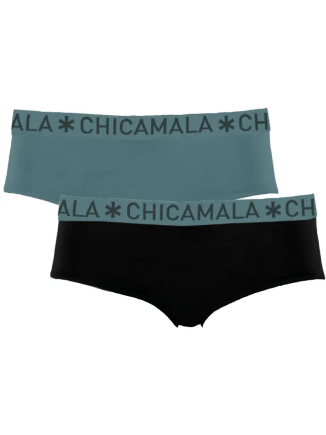 slips 2-pack groenblauw en zwart