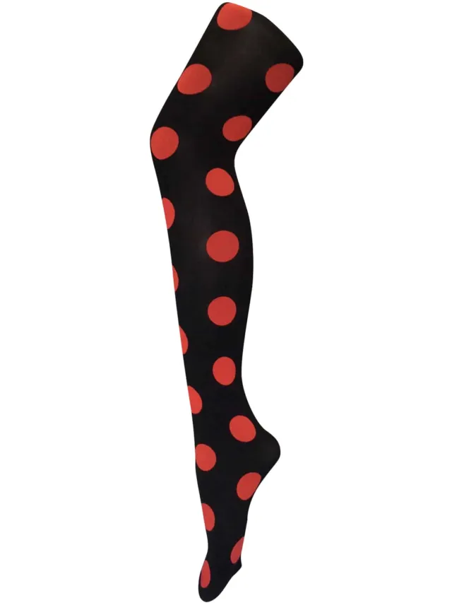 Sock Snob Dames80 denier ondoorzichtig patroon panty's - Grote Plek Rood