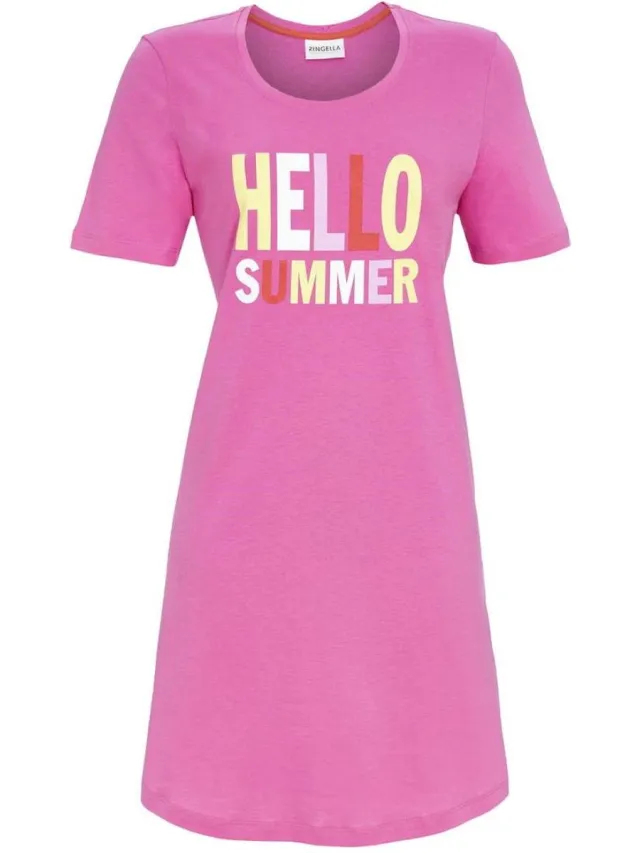Ringella Roze nachthemd zomer katoen - Roze - Maat - 48