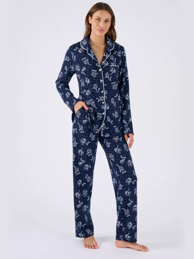 Damart Pyjama met knoopsluiting Thermolactyl - Dames - Blauw - 38-40 (S)