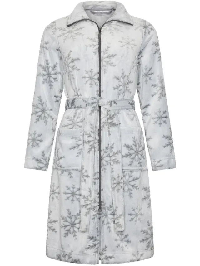 Rebelle Badjas - Silver Frost - Fleece - Rits - Grijs