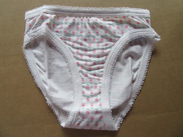Petit Bateau Slip - Onderbroek - Meisje - Tulp - Glitter - 10 jaar 140 gebroken wit met rose en groen